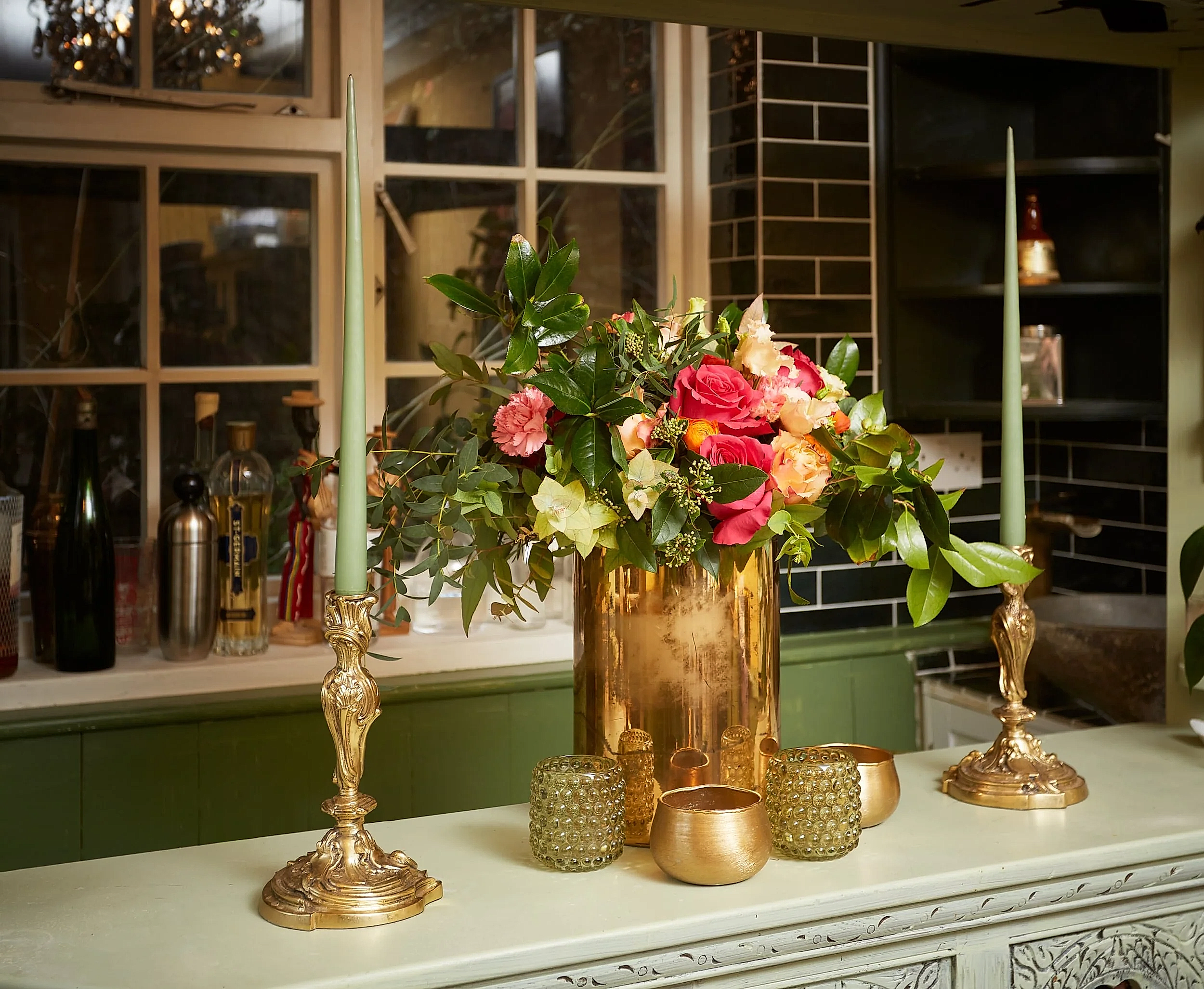 Classic Gold Antique Candleholder for Hire - 294