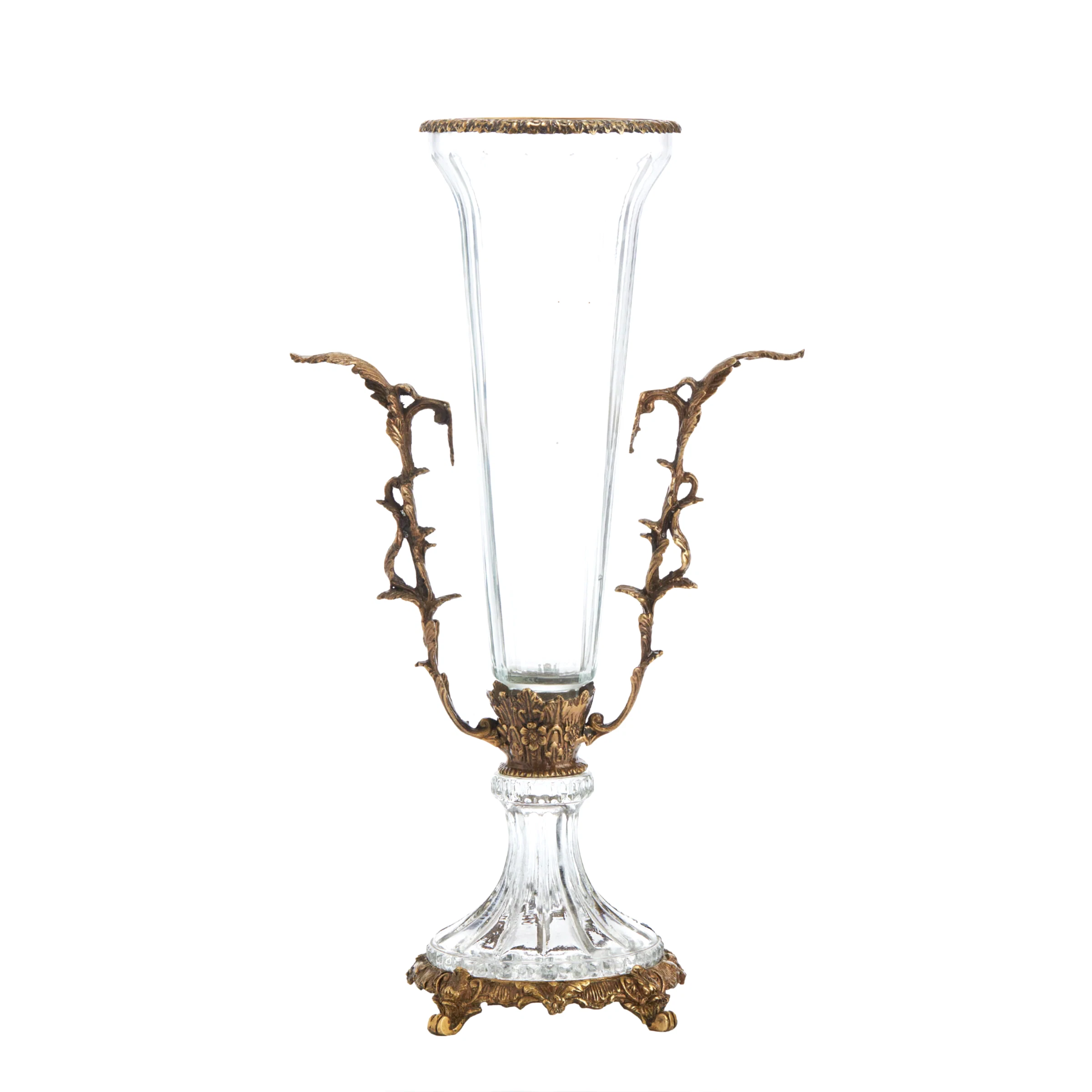 Glass & Gold Edge Urn Vase - Urns - Wild at Heart - Wild at Heart
